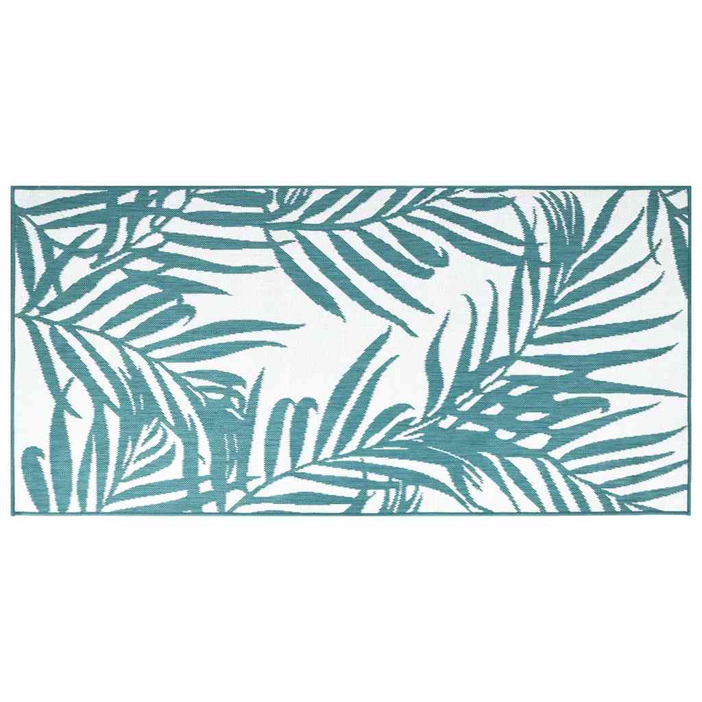 Vidaxx wendbarer Outdoor-Teppich 80x150 cm Aqua und Weiß