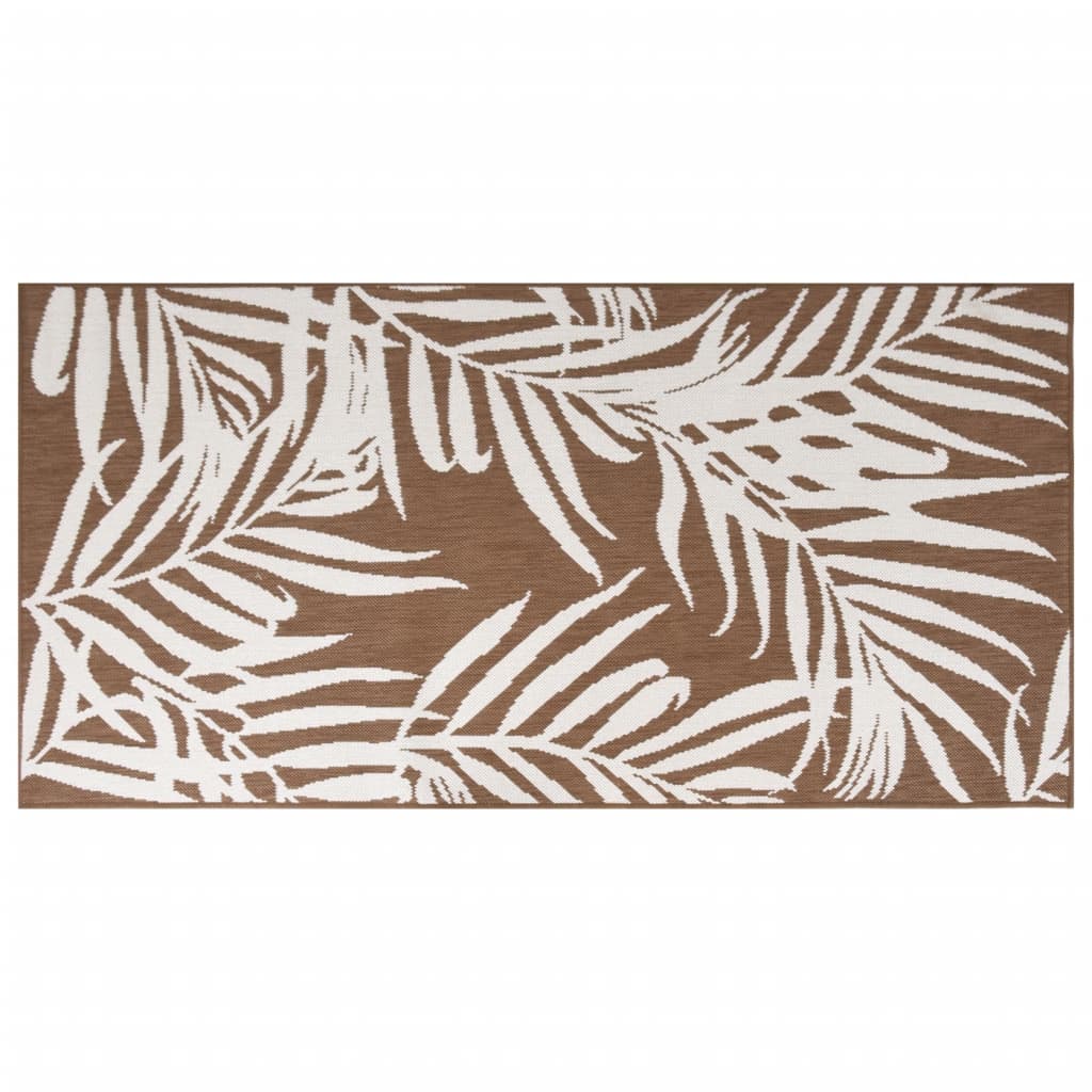 Vidaxx wendbarer Outdoor-Teppich 80x150 cm braun und weiß
