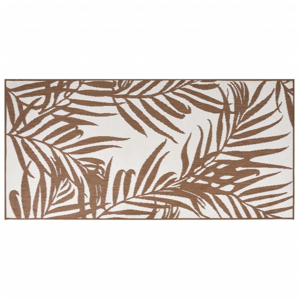 Vidaxx wendbarer Outdoor-Teppich 100x200 cm braun und weiß