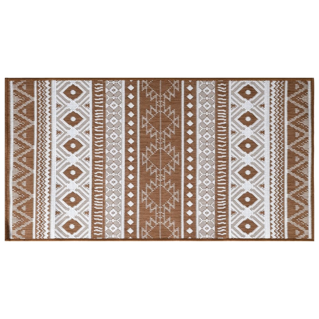 Vidaxx wendbarer Outdoor-Teppich 80x150 cm braun und weiß
