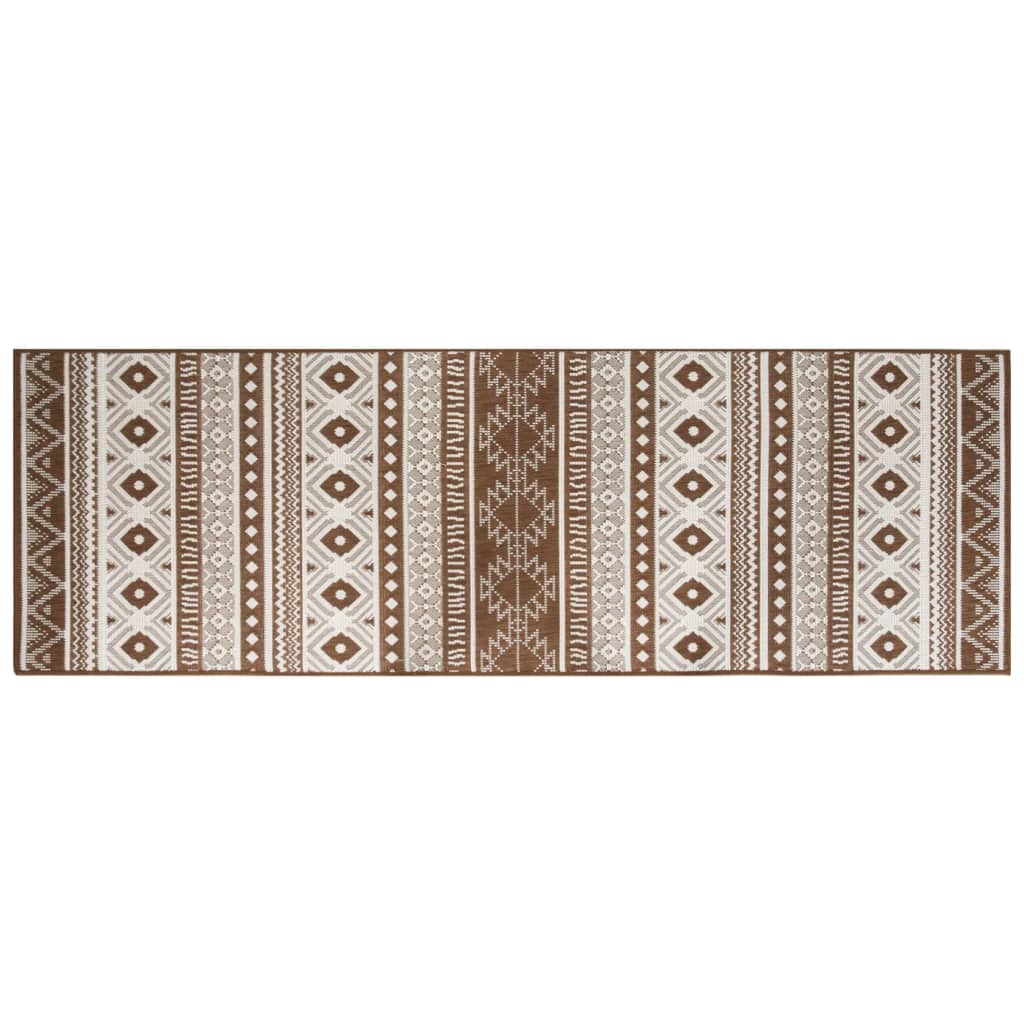 Vidaxx wendbarer Outdoor-Teppich 80x250 cm braun und weiß