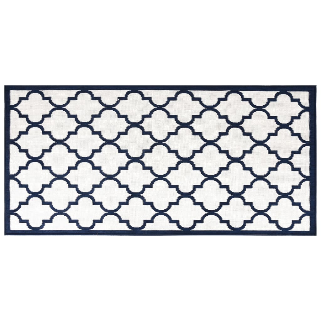Vidaxx wendbarer Outdoor-Teppich 80x150 cm Marineblau und Weiß