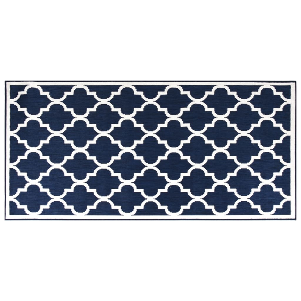 Vidaxx wendbarer Outdoor-Teppich 100x200 cm Marineblau und Weiß