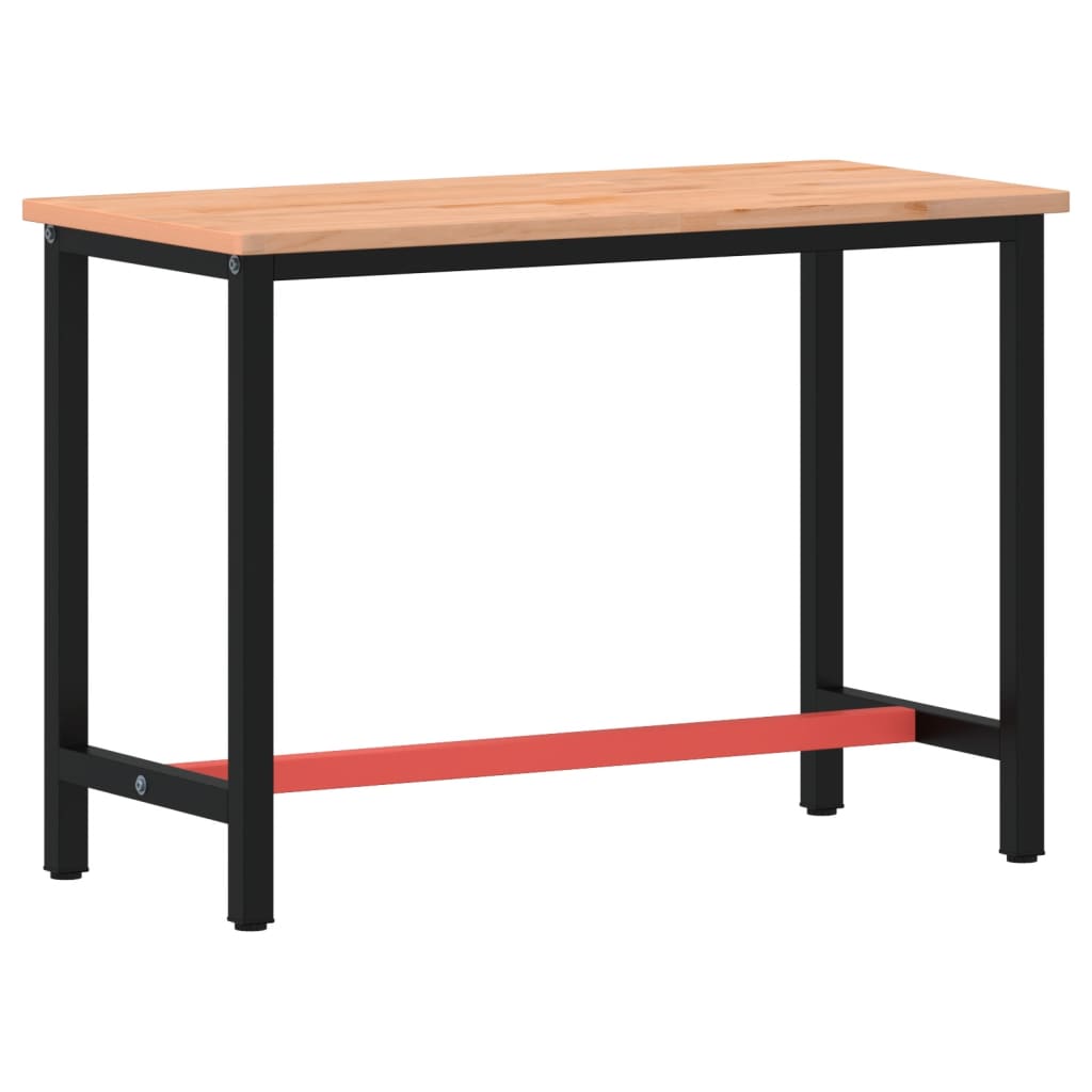 VidaXL Werkbank 115x55x81,5 cm massives Buchenholz und Metall