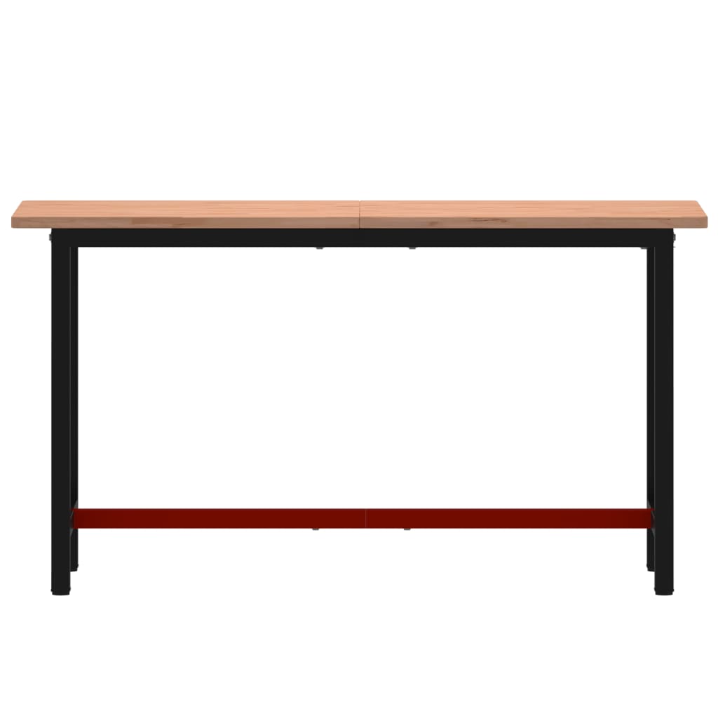 VidaXL Werkbank 150x55x81,5 cm massives Buchenholz und Metall