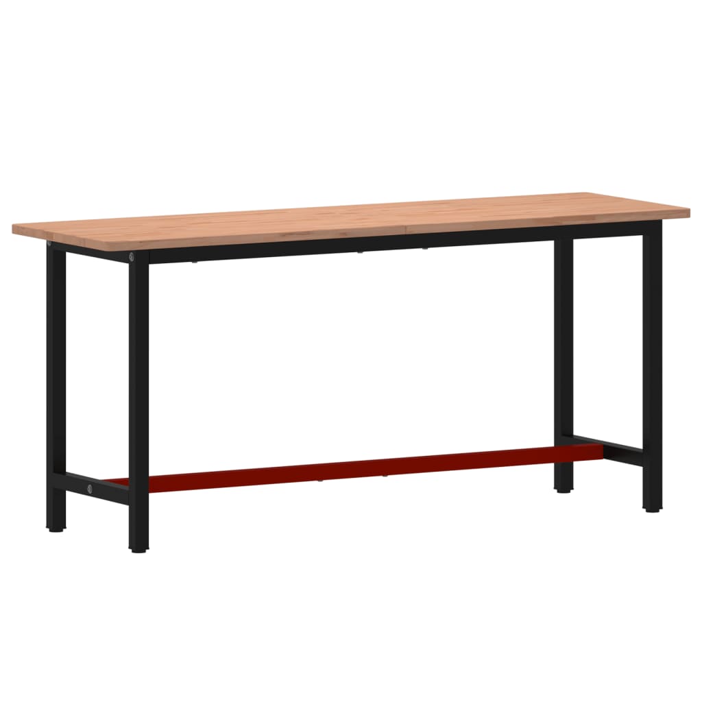 VidaXL Werkbank 180x55x81,5 cm massives Buchenholz und Metall