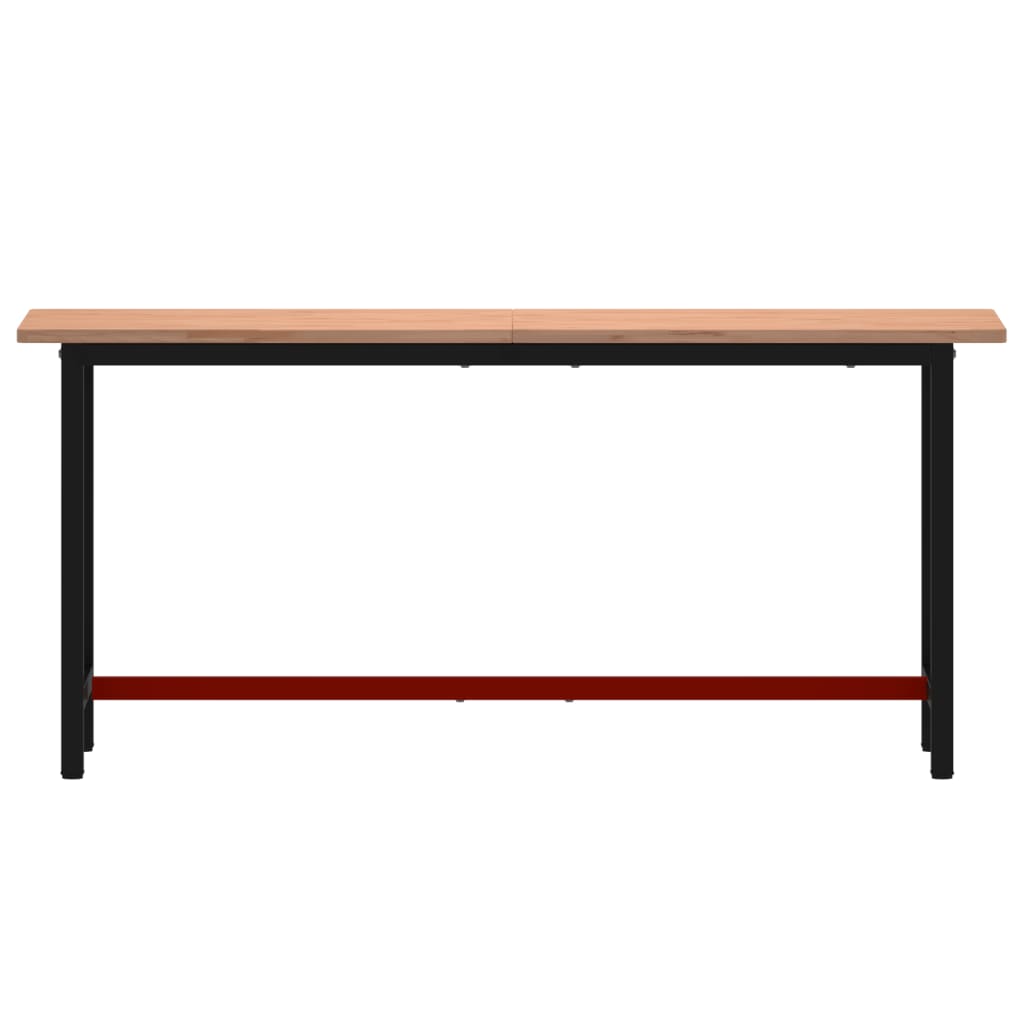 VidaXL Werkbank 180x55x81,5 cm massives Buchenholz und Metall