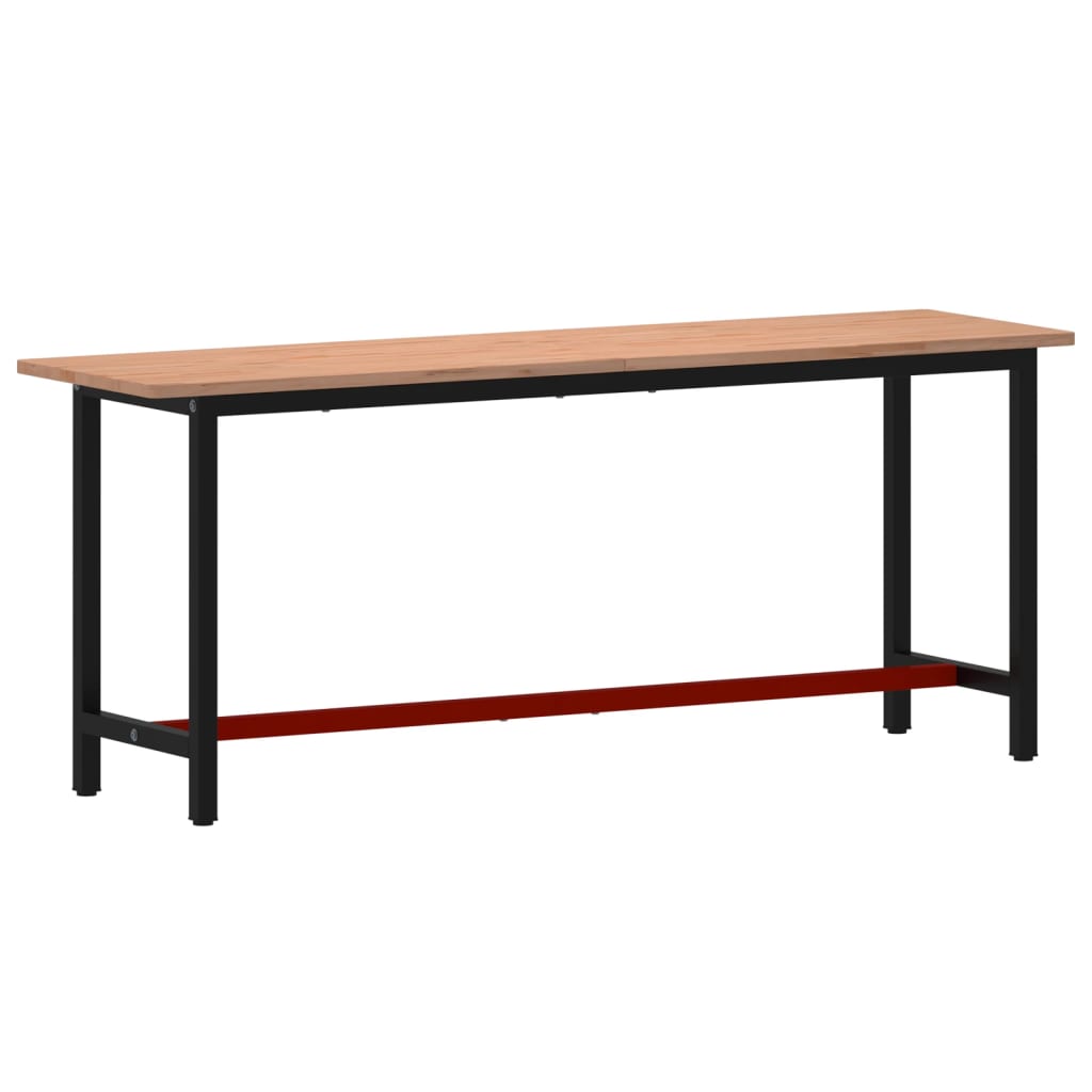 VidaXL Werkbank 200x55x81,5 cm massives Buchenholz und Metall