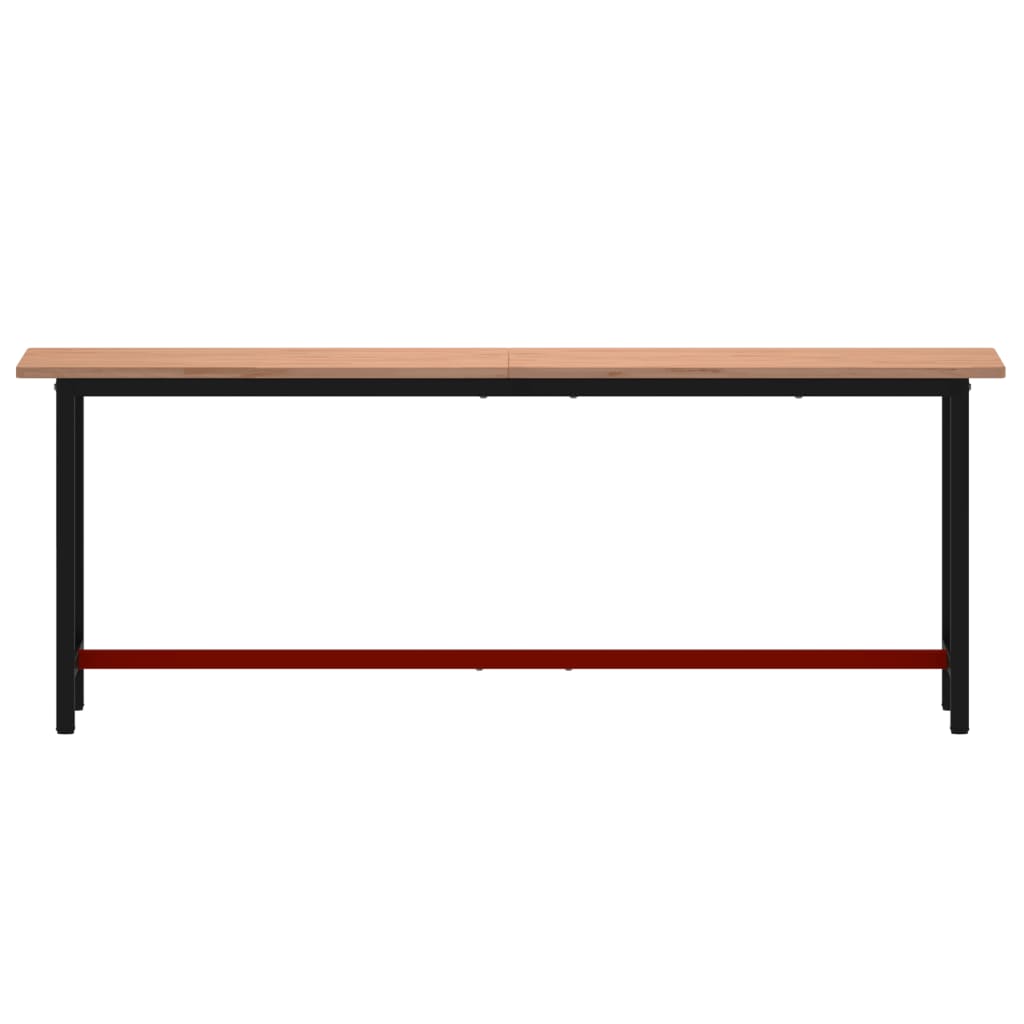 VidaXL Werkbank 220x55x81,5 cm massives Buchenholz und Metall