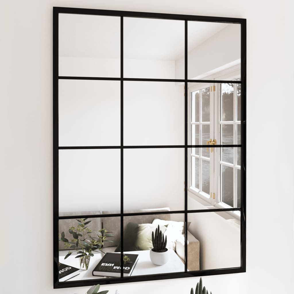 VidaXL Wandspiegel 2 Stk. 80x60 cm Metall schwarz