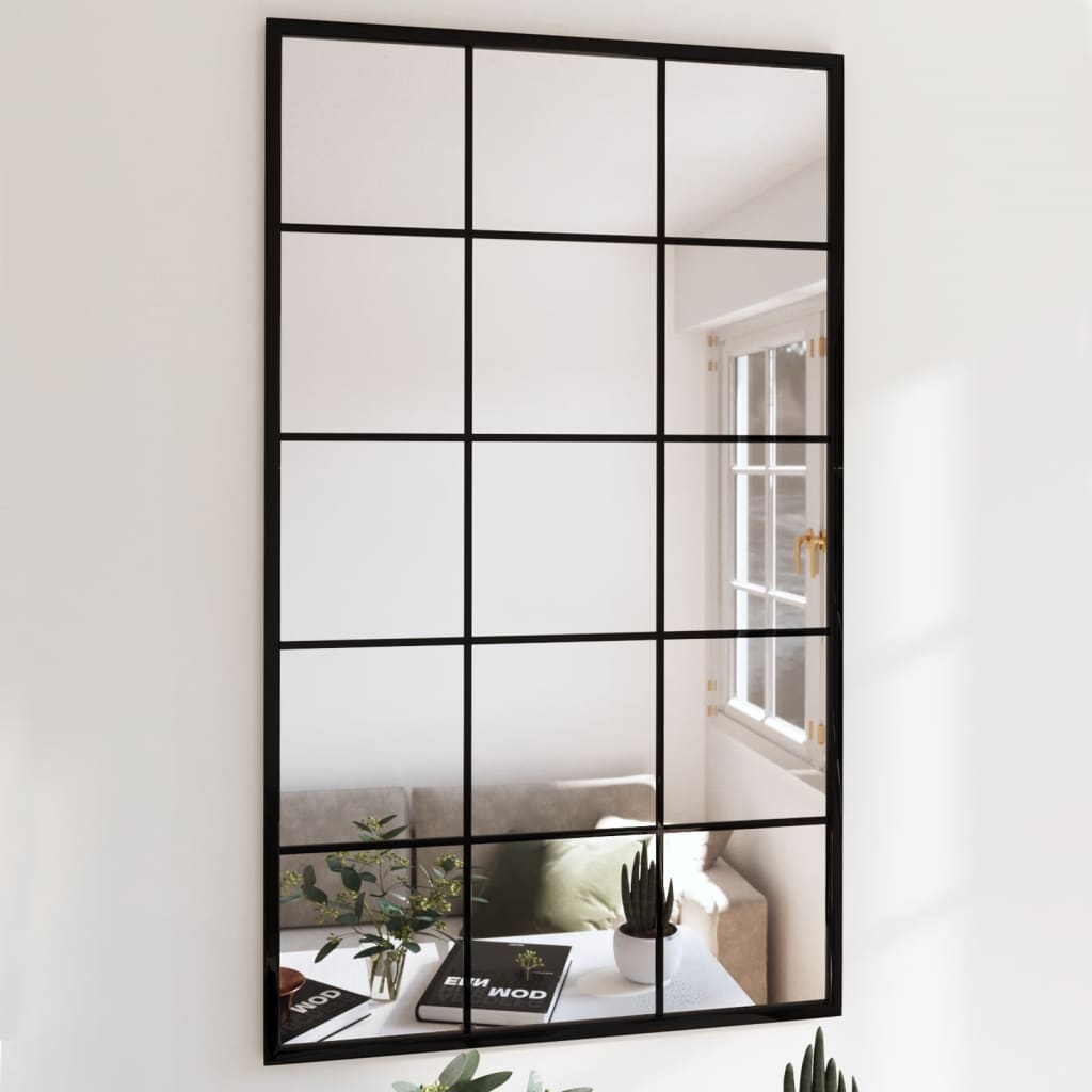 VidaXL Wandspiegel 2 Stk. 100x60 cm Metall schwarz