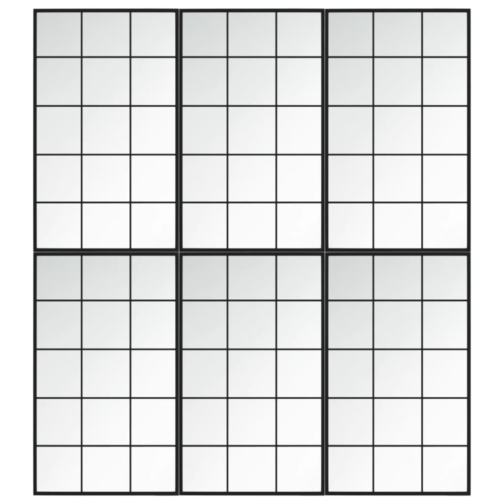 VidaXL Wandspiegel 6 Stück 100x60 cm Metall schwarz