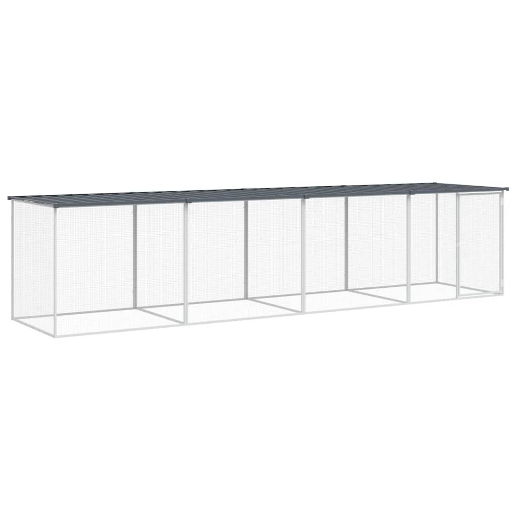 VidaXL Hühnerstall mit Dach 403 x 98 x 90 cm, verzinkter Stahl, Anthrazit