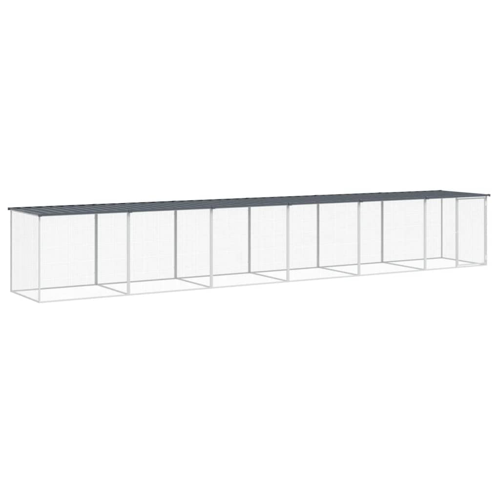 VidaXL Hühnerstall mit Dach 603 x 98 x 90 cm, verzinkter Stahl, Anthrazit