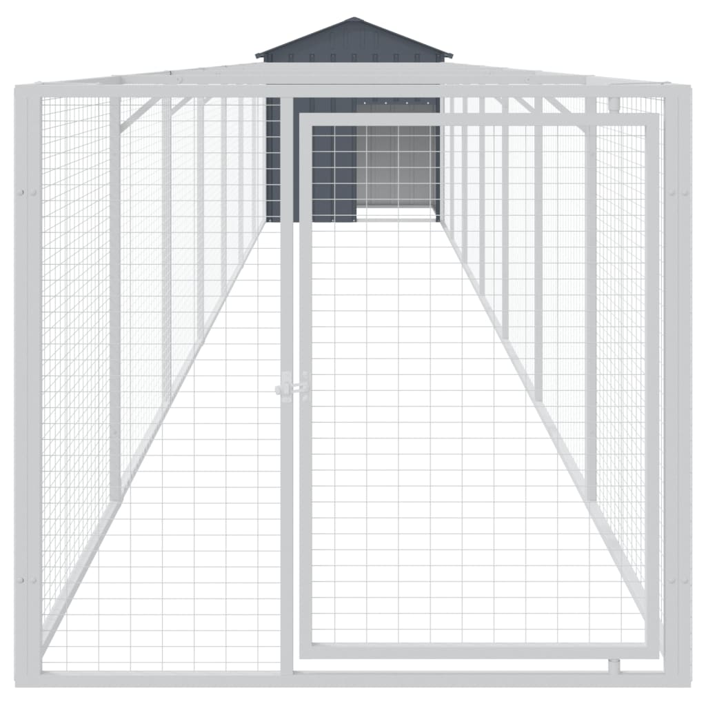 VidaXL Hundehütte mit Dach 117 x 813 x 123 cm, verzinkter Stahl, Anthrazit
