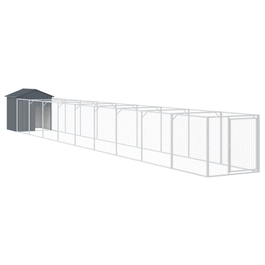 VidaXL Hundehütte mit Dach 117x1017x123 cm Stahl Anthrazit