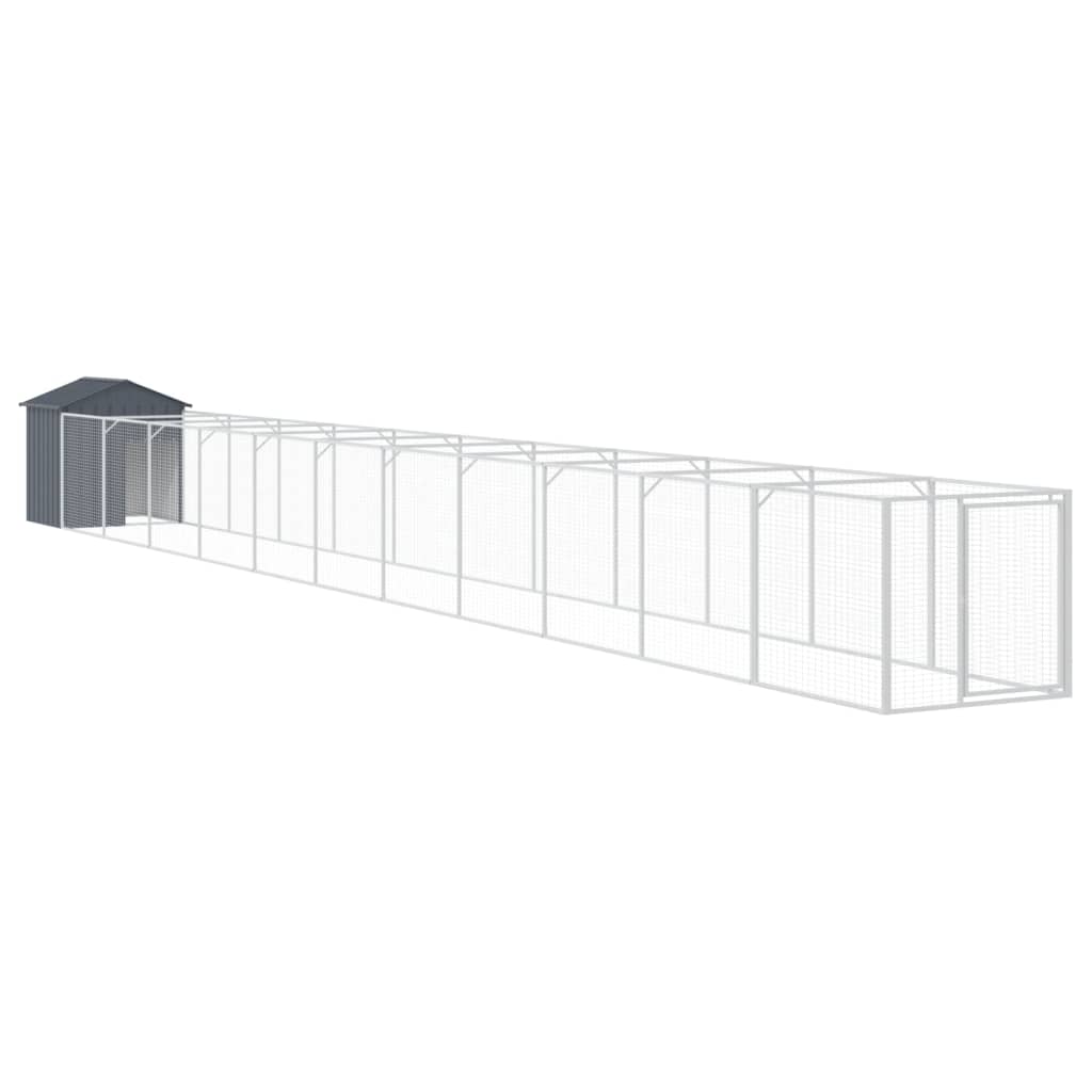 VidaXL Hundehütte mit Dach 117x1221x123 cm Stahl Anthrazit