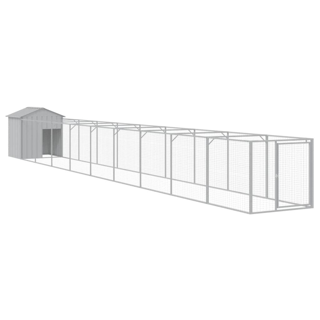 VidaXL Hundehütte mit Dach 117x1017x123 cm Stahl hellgrau
