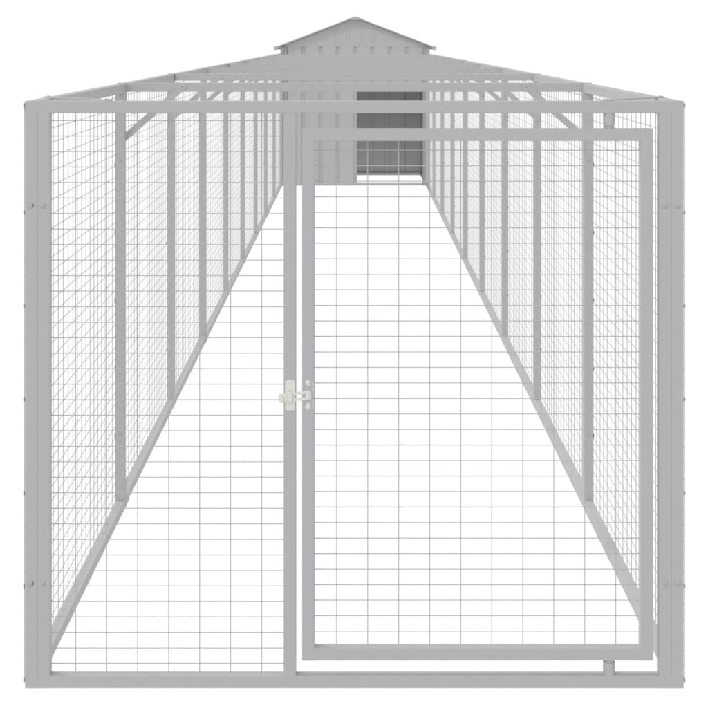 VidaXL Hundehütte mit Dach 117x1017x123 cm Stahl hellgrau