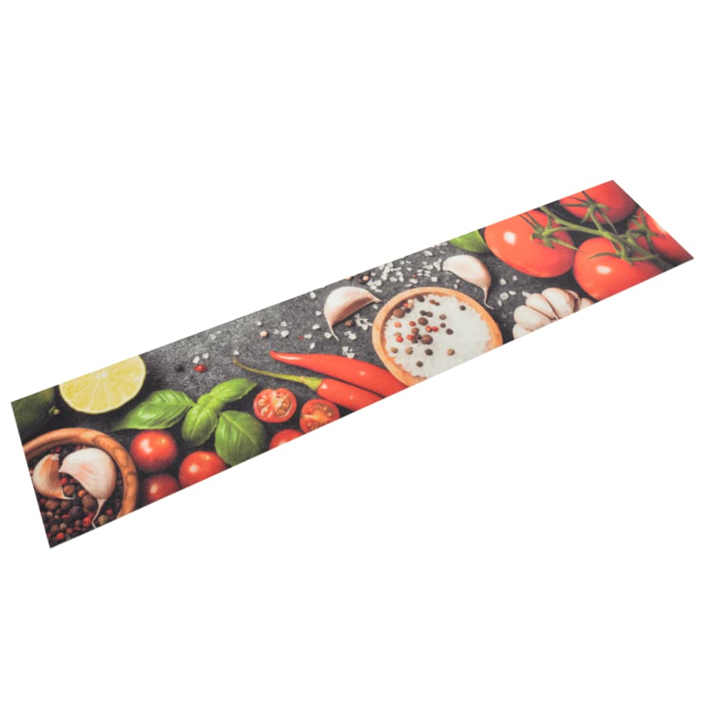 Vidaxx Küchenmatte waschbarer Gemüsedruck 60x300 cm Samt
