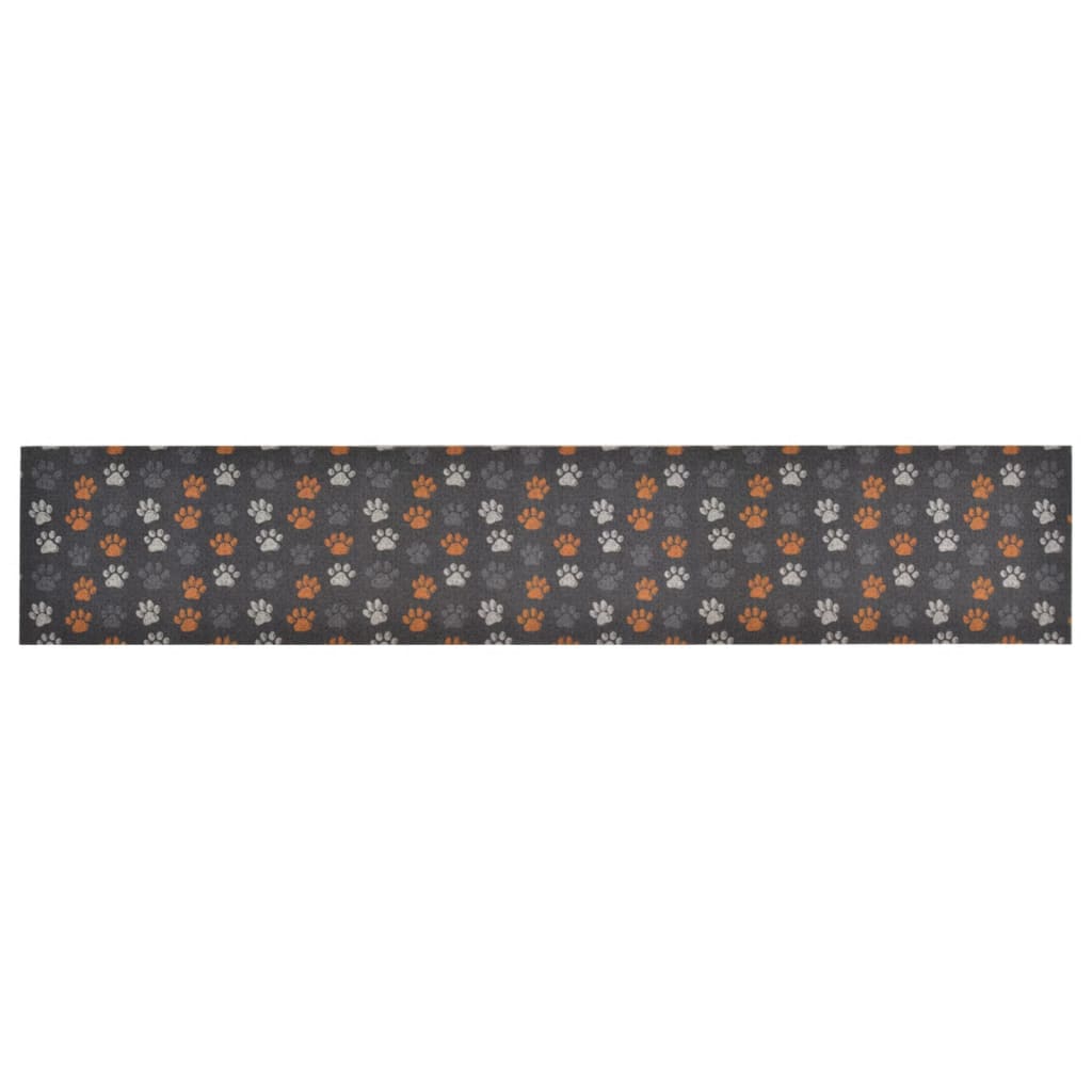 Vidaxx Küchenmatte waschbar Pfotenabdruck 60x300 cm Samt