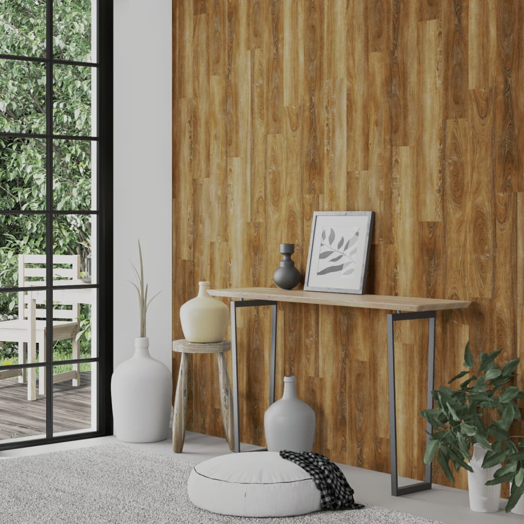VidaXL Wandpaneele Holzoptik 4,12 m² PVC Braun