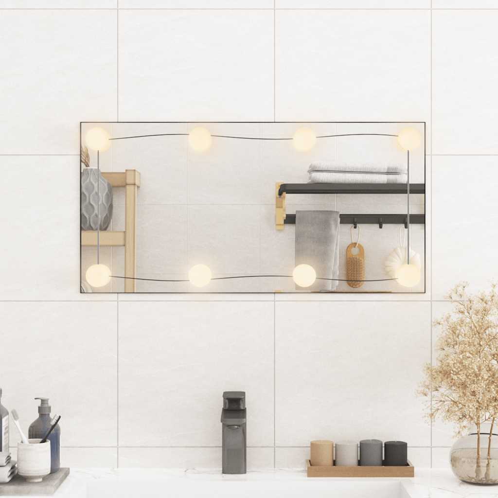 VidaXL Wandspiegel mit LEDs rechteckig 30x60 cm Glas