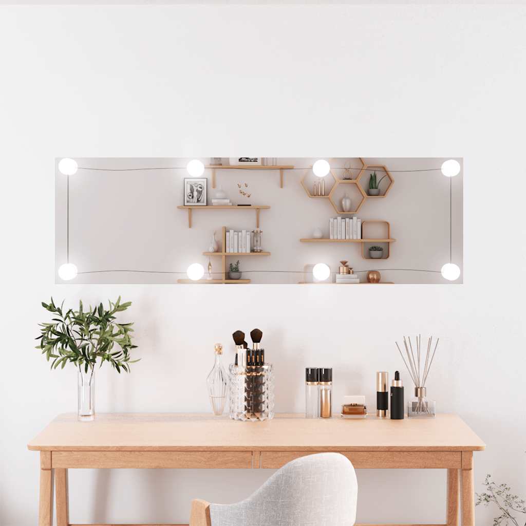 VidaXL Wandspiegel mit LEDs rechteckig 30x100 cm Glas