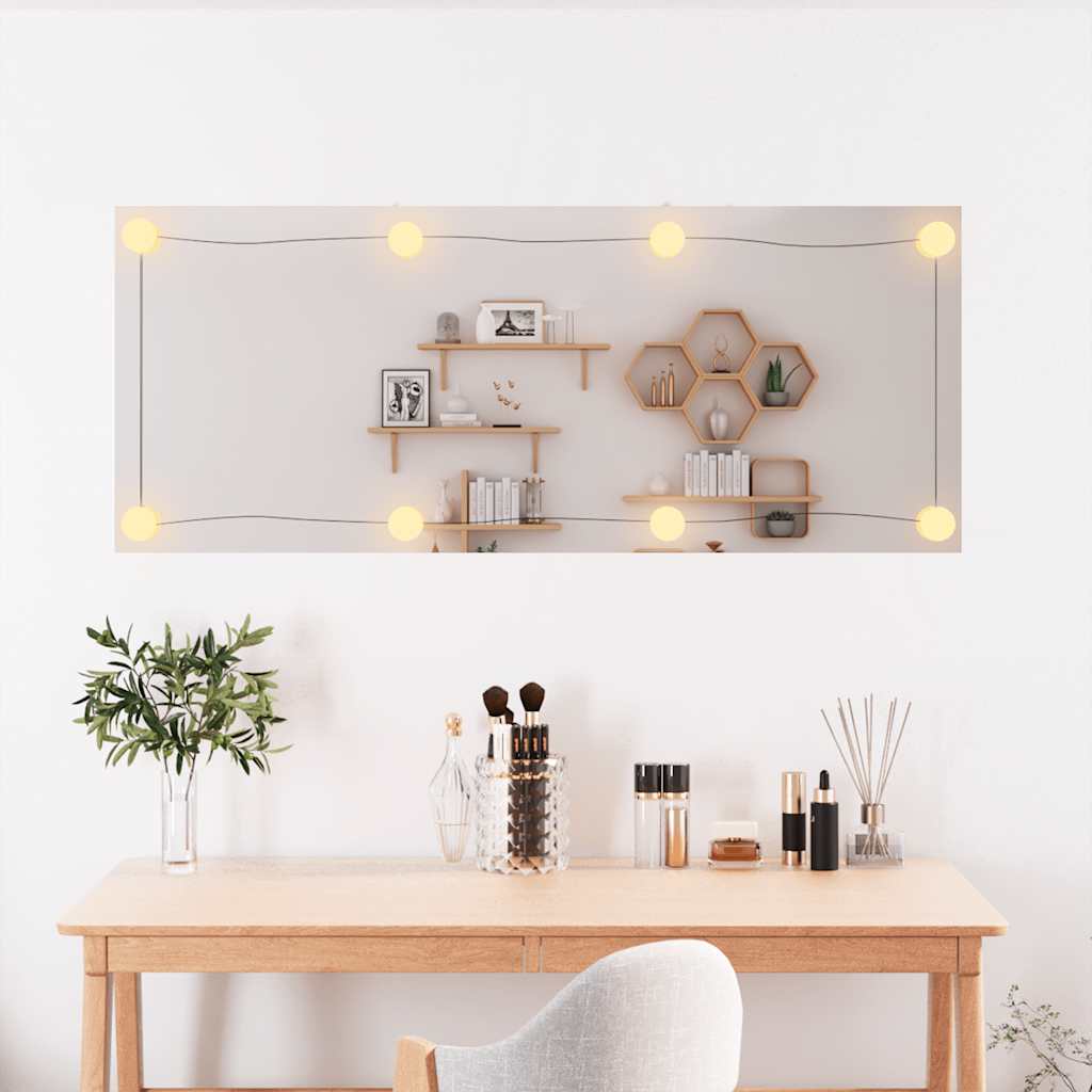 VidaXL Wandspiegel mit LEDs rechteckig 40x100 cm Glas