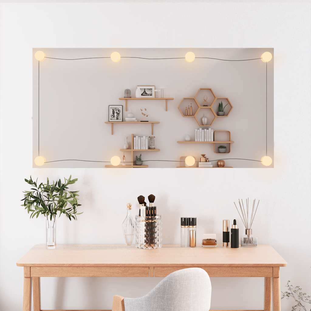 VidaXL Wandspiegel mit LEDs rechteckig 50x100 cm Glas