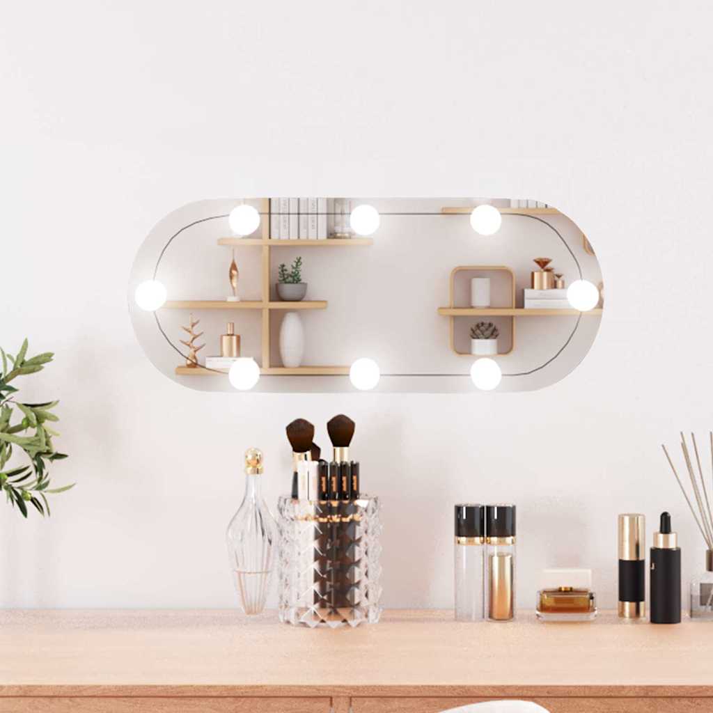VidaXL Wandspiegel mit LEDs oval 20x50 cm Glas