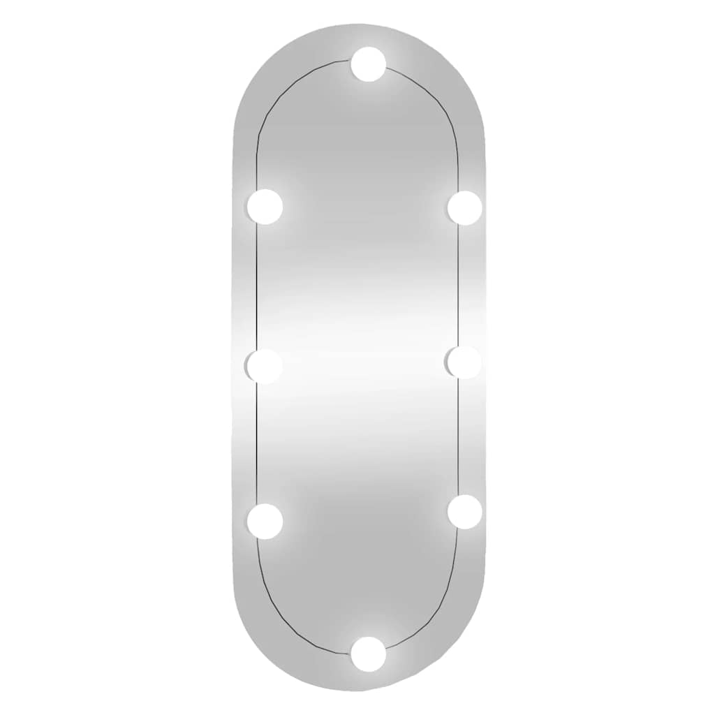 VidaXL Wandspiegel mit LEDs oval 30x70 cm Glas