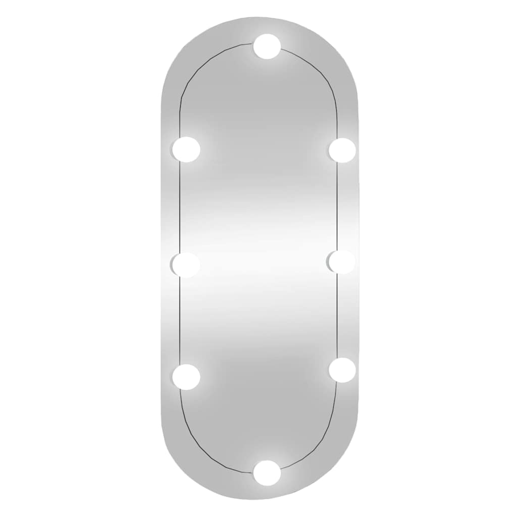 VidaXL Wandspiegel mit LEDs oval 35x80 cm Glas