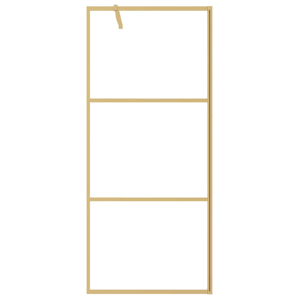 Vidaxx begehbare Duschwand transparent 90x195 cm ESG-Glas goldfarben