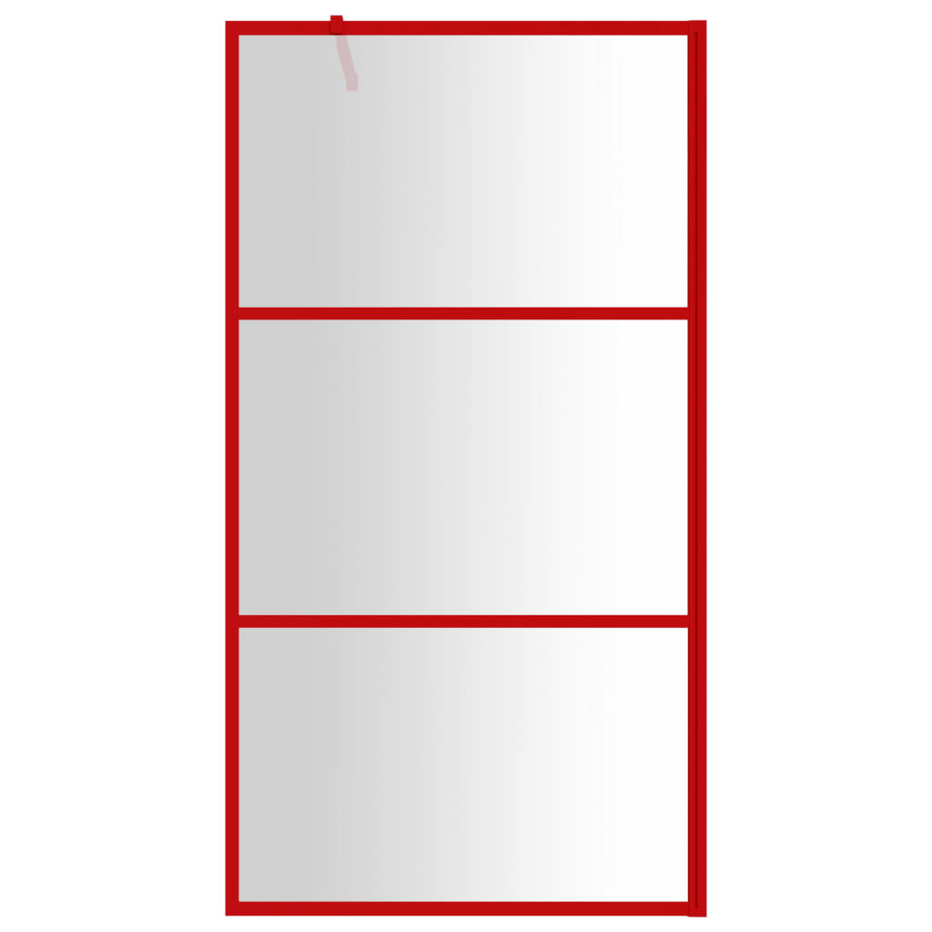 Vidaxx begehbare Duschabtrennung transparent 100x195 cm ESG-Glas rot