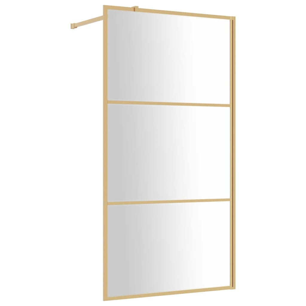 VidaXL Walk-in Duschabtrennung transparent 115x195 cm ESG-Glas goldfarben