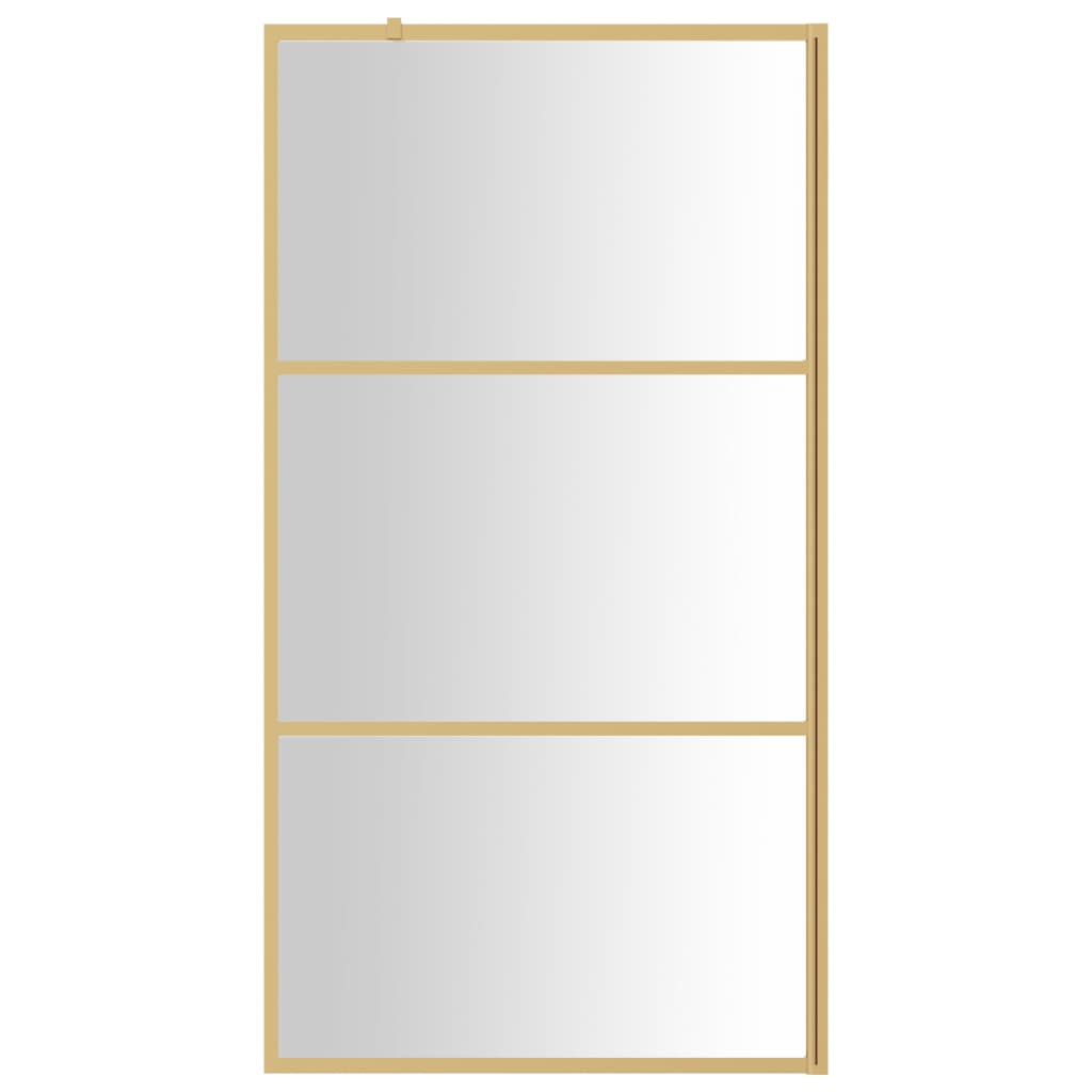 VidaXL Walk-in Duschabtrennung transparent 115x195 cm ESG-Glas goldfarben