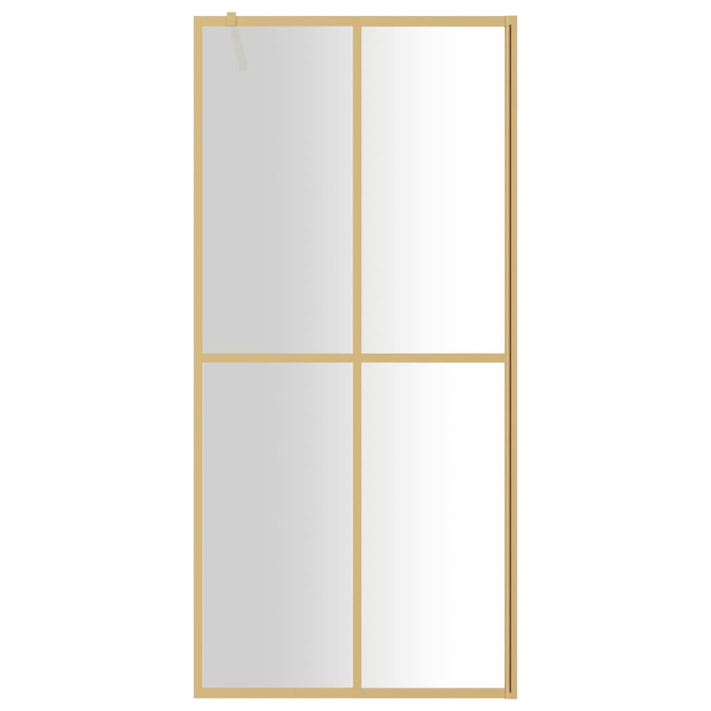 Vidaxx begehbare Duschwand transparent 80x195 cm ESG-Glas goldfarben