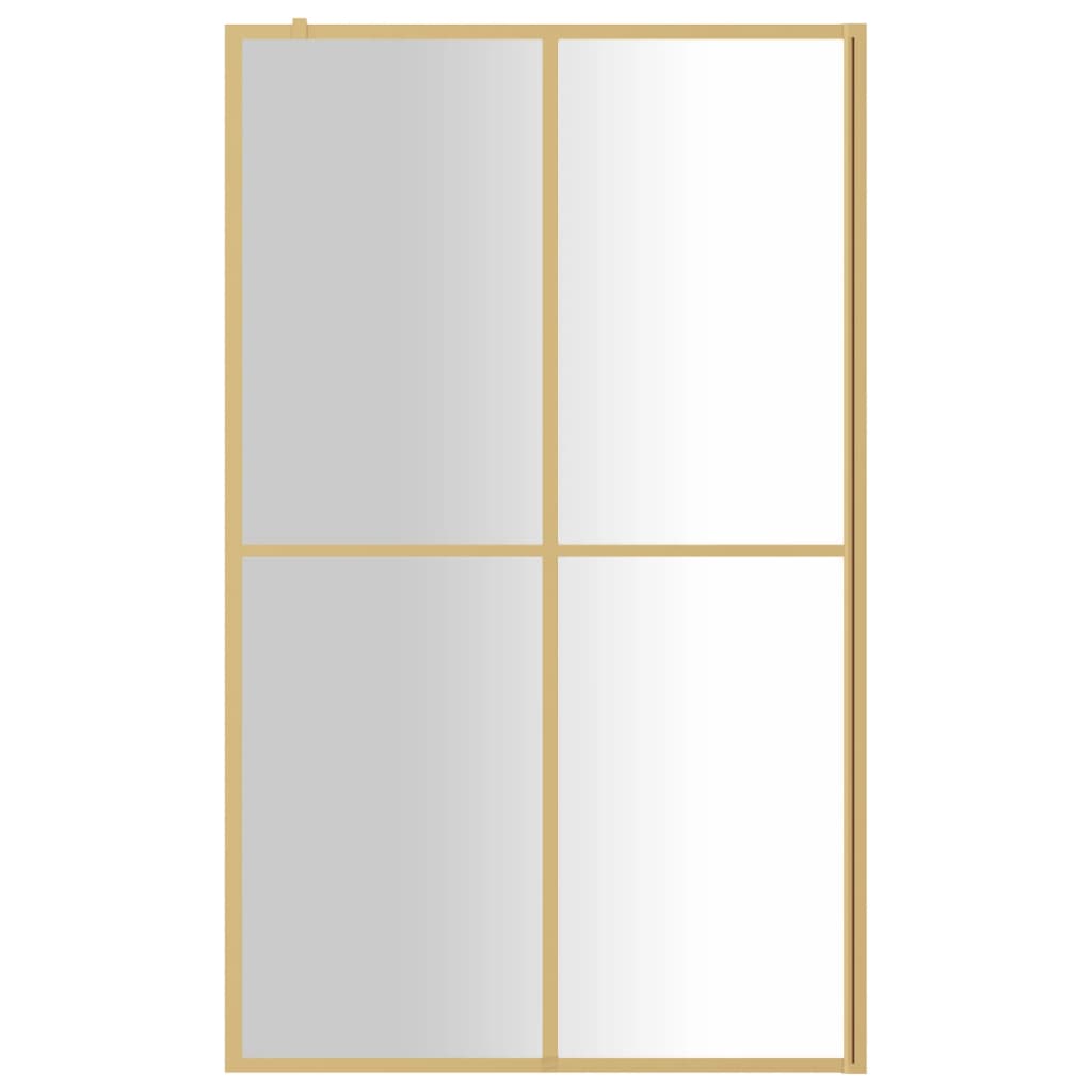 VidaXL Walk-in Duschabtrennung transparent 118x195 cm ESG-Glas goldfarben