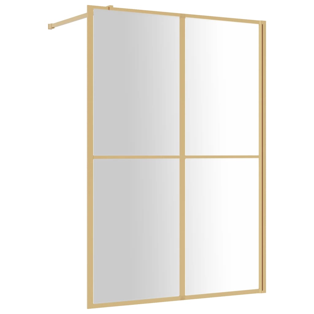 VidaXL Walk-in Duschabtrennung transparent 140x195 cm ESG-Glas goldfarben