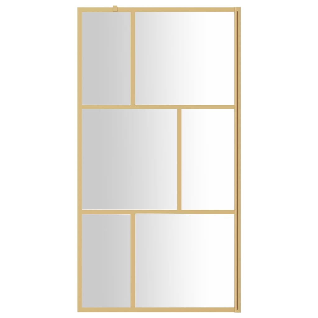 Vidaxx begehbare Duschwand transparent 100x195 cm ESG-Glas goldfarben