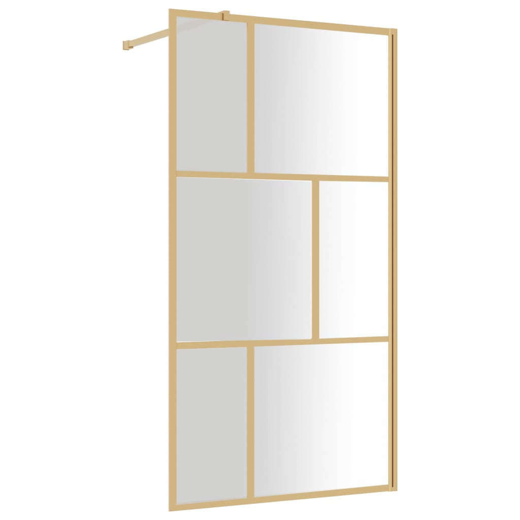 VidaXL Walk-in Duschabtrennung transparent 115x195 cm ESG-Glas goldfarben