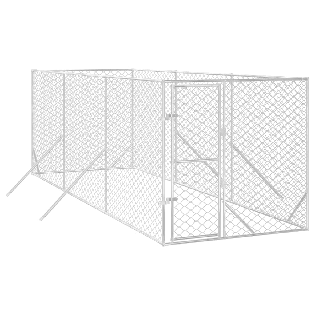 VidaXL Outdoor-Hundezwinger 2x6x2 m aus verzinktem Stahl silber