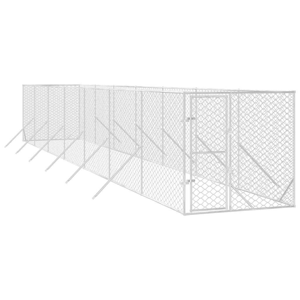 VidaXL Outdoor-Hundezwinger 2x14x2 m aus verzinktem Stahl silber