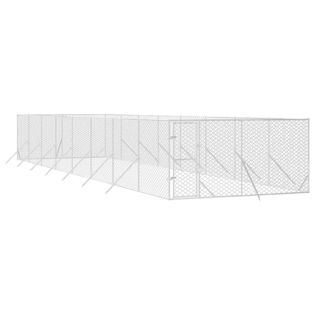VidaXL Outdoor-Hundezwinger 4x16x2 m aus verzinktem Stahl silber