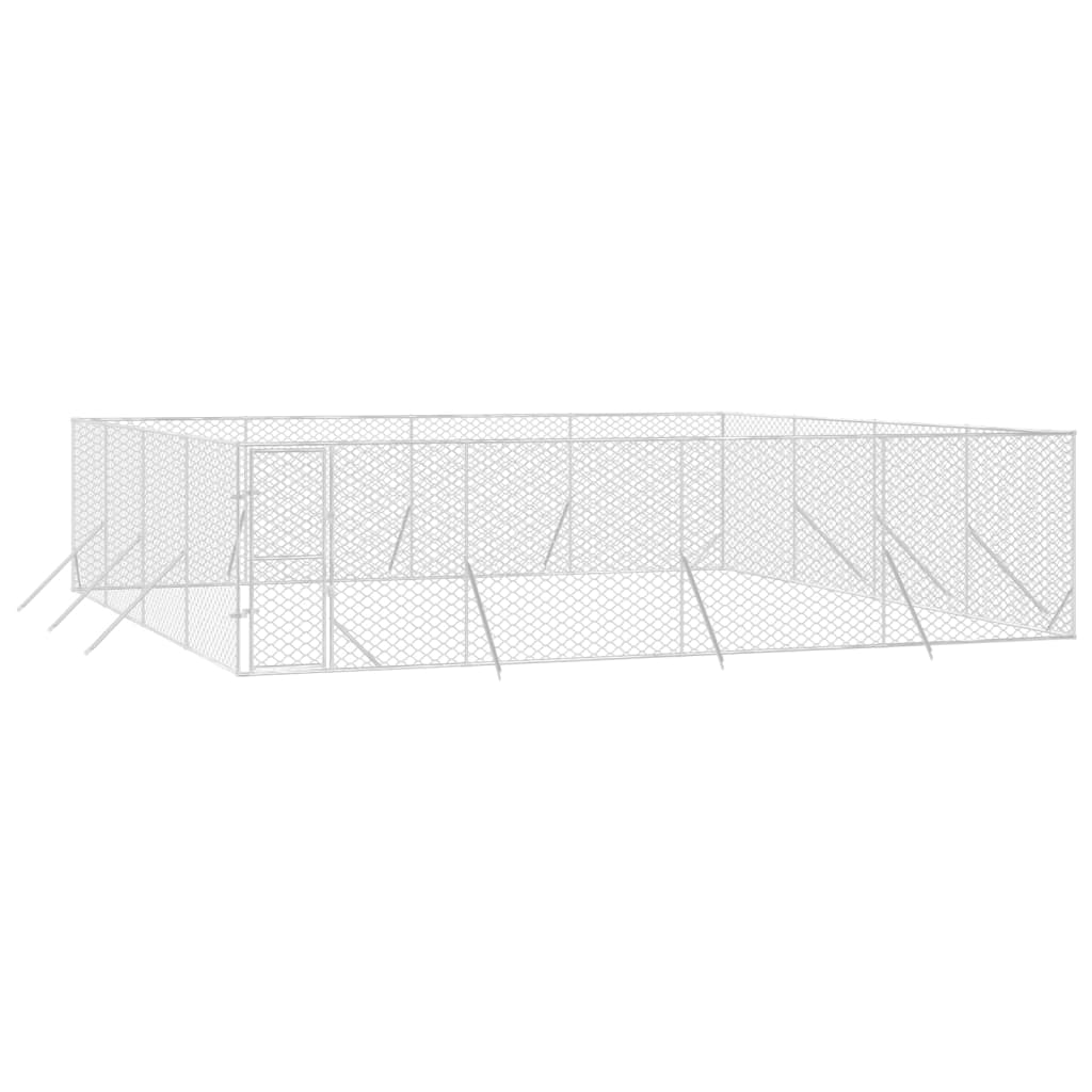 VidaXL Outdoor-Hundezwinger 8x8x2 m aus verzinktem Stahl silber