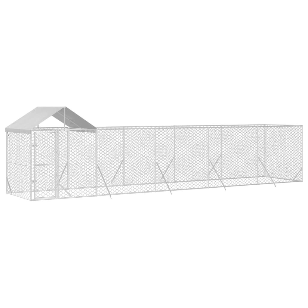 VidaXL Hundehütte mit Dach 10x2x2,5 m verzinkter Stahl silber