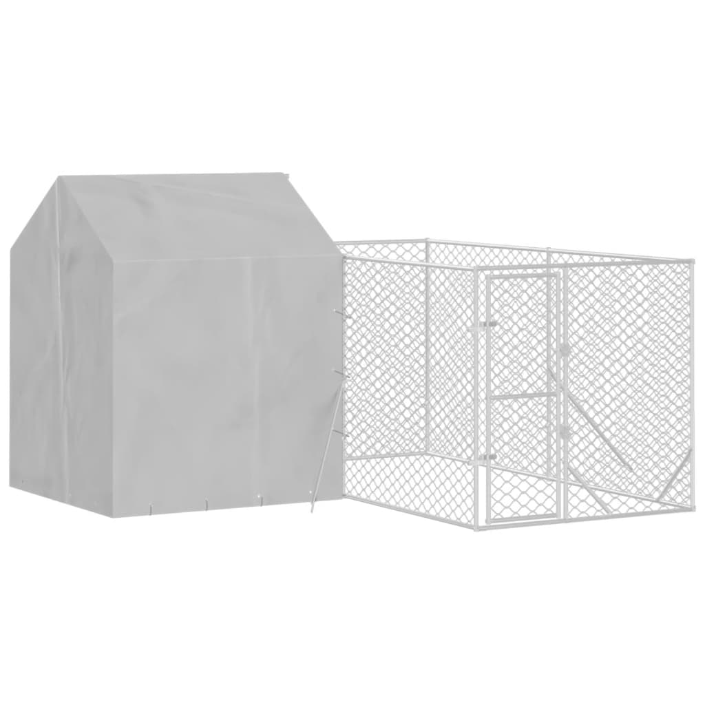 VidaXL Hundehütte mit Dach 4x4x2,5 m verzinkter Stahl silber