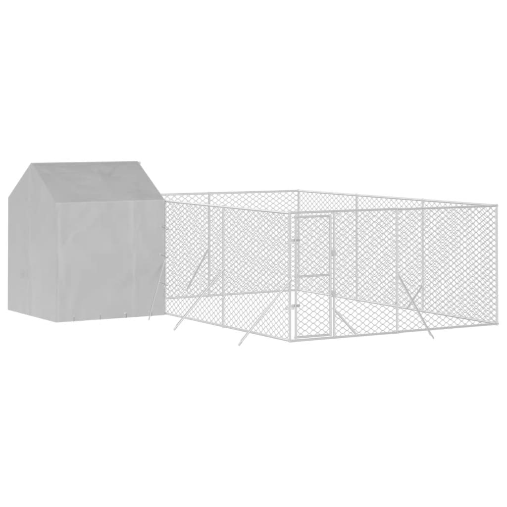 VidaXL Hundehütte mit Dach 6x6x2,5 m verzinkter Stahl silber