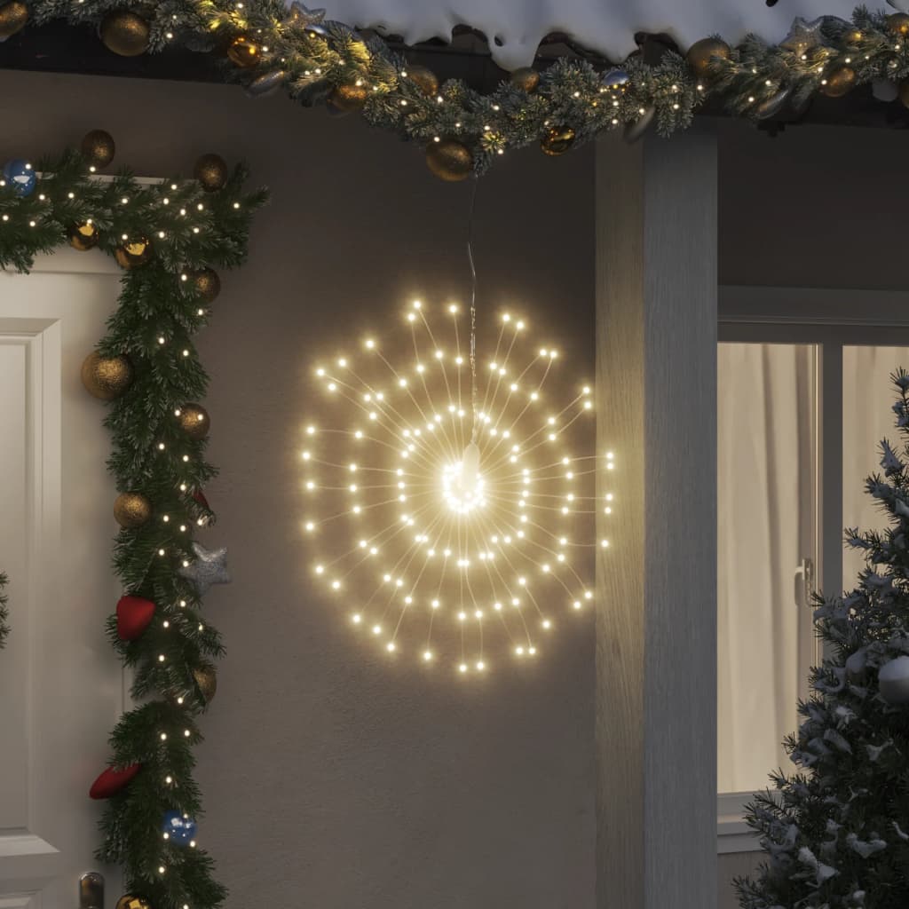 VidaXL Weihnachtsbeleuchtung Feuerwerk 8 Stk. 140 warmweiße LEDs 17 cm